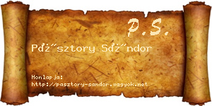 Pásztory Sándor névjegykártya