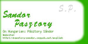 sandor pasztory business card